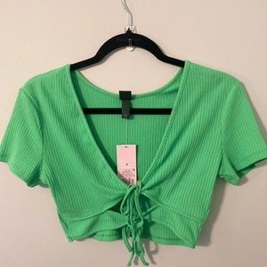 Green crop top